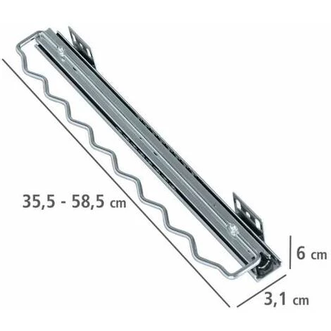 WENKO Porte Cintre Coulissant, Tringle Coulissante Pour Dressing, Amenagement Dressing, Métal, 3,1x6x35,5-58,5 Cm, Chromé - Argent Brillant 5 WENKO Porte Cintre Coulissant, Tringle Coulissante Pour Dressing, Amenagement Dressing, Métal, 3,1x6x35,5-58,5 Cm, Chromé - Argent Brillant – Image 3
