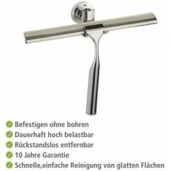 WENKO Raclette Salle De Bain, Raclette De Douche, Power-Loc® Fixer Sans Perçer, Bovino, Acier Inox, 17x7x24,5 Cm, Brillant - Brillant 10 WENKO Raclette Salle De Bain, Raclette De Douche, Power-Loc® Fixer Sans Perçer, Bovino, Acier Inox, 17x7x24,5 Cm, Brillant - Brillant -WENKO Soldes 6580739 4