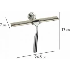 WENKO Raclette Salle De Bain, Raclette De Douche, Power-Loc® Fixer Sans Perçer, Bovino, Acier Inox, 17x7x24,5 Cm, Brillant - Brillant 11 WENKO Raclette Salle De Bain, Raclette De Douche, Power-Loc® Fixer Sans Perçer, Bovino, Acier Inox, 17x7x24,5 Cm, Brillant - Brillant -WENKO Soldes 6580739 5