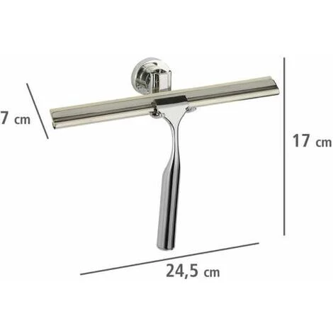 WENKO Raclette Salle De Bain, Raclette De Douche, Power-Loc® Fixer Sans Perçer, Bovino, Acier Inox, 17x7x24,5 Cm, Brillant - Brillant 7 WENKO Raclette Salle De Bain, Raclette De Douche, Power-Loc® Fixer Sans Perçer, Bovino, Acier Inox, 17x7x24,5 Cm, Brillant - Brillant – Image 5