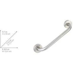 WENKO Barre D'appui WC Bosio, Poignée Murale Salle De Bain, Fixation Murale, Acier Inoxydable, 30,5x7x5,4 Cm, Mat - Mat -WENKO Soldes 6580742 3