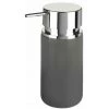 WENKO Distributeur Savon Liquide Silo, Distributeur Liquide Vaisselle, Capacité 250 Ml, Céramique, Ø 6,2x16,5 Cm, Gris - Gris -WENKO Soldes 6580744 1