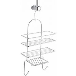 WENKO Serviteur De Douche à Suspendre, Porte Savon Douche à Suspendre, Elegance, Acier, 25x54x10 Cm, Brillant - Chromé