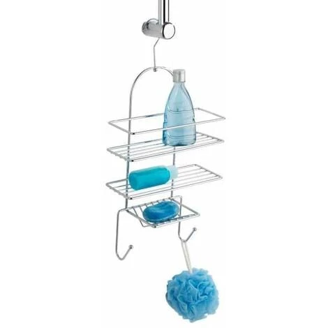 WENKO Serviteur De Douche à Suspendre, Porte Savon Douche à Suspendre, Elegance, Acier, 25x54x10 Cm, Brillant - Chromé 4 WENKO Serviteur De Douche à Suspendre, Porte Savon Douche à Suspendre, Elegance, Acier, 25x54x10 Cm, Brillant - Chromé – Image 2