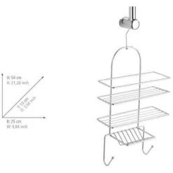 WENKO Serviteur De Douche à Suspendre, Porte Savon Douche à Suspendre, Elegance, Acier, 25x54x10 Cm, Brillant - Chromé 11 WENKO Serviteur De Douche à Suspendre, Porte Savon Douche à Suspendre, Elegance, Acier, 25x54x10 Cm, Brillant - Chromé -WENKO Soldes 6580756 5