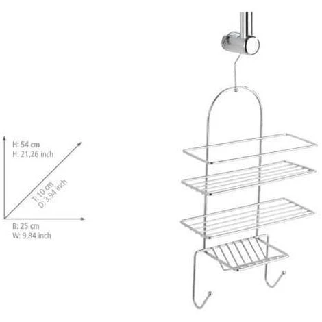 WENKO Serviteur De Douche à Suspendre, Porte Savon Douche à Suspendre, Elegance, Acier, 25x54x10 Cm, Brillant - Chromé 7 WENKO Serviteur De Douche à Suspendre, Porte Savon Douche à Suspendre, Elegance, Acier, 25x54x10 Cm, Brillant - Chromé – Image 5