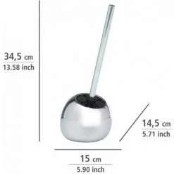 WENKO Porte Brosse WC Céramique Polaris, Brosse WC Noir, Brosse WC Remplaçable, 19x34,6x14,6 Cm, Chromé - Chromé 10 WENKO Porte Brosse WC Céramique Polaris, Brosse WC Noir, Brosse WC Remplaçable, 19x34,6x14,6 Cm, Chromé - Chromé -WENKO Soldes 6580761 4