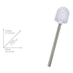 WENKO Brosse WC De Rechange Pour Porte-brosse WC Avec Manche En Acier Inox Brillant, Polypropylène, Ø 8x35 Cm, Blanc - Brillant 5 WENKO Brosse WC De Rechange Pour Porte-brosse WC Avec Manche En Acier Inox Brillant, Polypropylène, Ø 8x35 Cm, Blanc - Brillant -WENKO Soldes 6580772 2