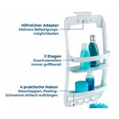 WENKO Etagère De Douche à Suspendre, Panier De Douche à Suspendre, Plastique, 26x54,5x11,5 Cm, Blanc - Blanc 10 WENKO Etagère De Douche à Suspendre, Panier De Douche à Suspendre, Plastique, 26x54,5x11,5 Cm, Blanc - Blanc -WENKO Soldes 6580779 4