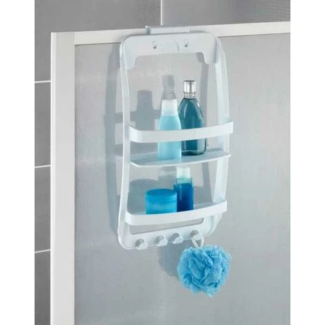 WENKO Etagère De Douche à Suspendre, Panier De Douche à Suspendre, Plastique, 26x54,5x11,5 Cm, Blanc - Blanc 7 WENKO Etagère De Douche à Suspendre, Panier De Douche à Suspendre, Plastique, 26x54,5x11,5 Cm, Blanc - Blanc – Image 5