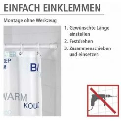 WENKO Barre De Douche Extensible Ajustable En Longueur, Tringle Rideau De Douche Télescopique Fixation Sans Perçage Par Torsion, Aluminium Inoxydable - Plastique, Ø 28 Mm X 110 - 245 Cm, Blanc 9 WENKO Barre De Douche Extensible Ajustable En Longueur, Tringle Rideau De Douche Télescopique Fixation Sans Perçage Par Torsion, Aluminium Inoxydable - Plastique, Ø 28 Mm X 110 - 245 Cm, Blanc -WENKO Soldes 6580780 3