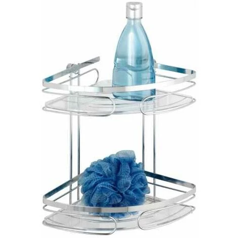WENKO Etagère D'angle De Douche Premium, 2 Paniers De Douche D'angle, Fixation Murale Sans Perçage Avec Adaptateur Non Fourni, Acier Inox, 26,5x27,5x19 Cm, Chromé - Brillant 4 WENKO Etagère D'angle De Douche Premium, 2 Paniers De Douche D'angle, Fixation Murale Sans Perçage Avec Adaptateur Non Fourni, Acier Inox, 26,5x27,5x19 Cm, Chromé - Brillant – Image 2