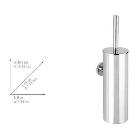 WENKO Brosse WC Murale, Design Fermé, Brosse WC Noire, Bosio Shine, Acier Inox, 9x40,5x13 Cm, Brillant - Brillant 5 WENKO Brosse WC Murale, Design Fermé, Brosse WC Noire, Bosio Shine, Acier Inox, 9x40,5x13 Cm, Brillant - Brillant – Image 3