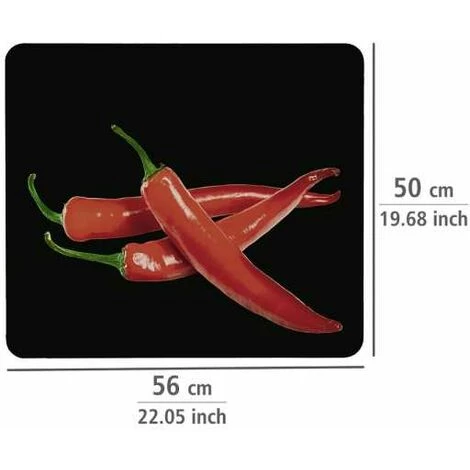 WENKO Fond De Hotte, Crédence Cuisine En Verre, "Hot Peperoni", Verre Trempé, 50x56 Cm, Multicolore 6 WENKO Fond De Hotte, Crédence Cuisine En Verre, "Hot Peperoni", Verre Trempé, 50x56 Cm, Multicolore – Image 4