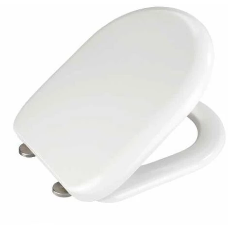WENKO Abattant WC Avec Frein De Chute Santana, Abattant WC Fixation Inox, Duroplast Antibactérien, 37x44 Cm, Blanc - Blanc 5 WENKO Abattant WC Avec Frein De Chute Santana, Abattant WC Fixation Inox, Duroplast Antibactérien, 37x44 Cm, Blanc - Blanc – Image 3