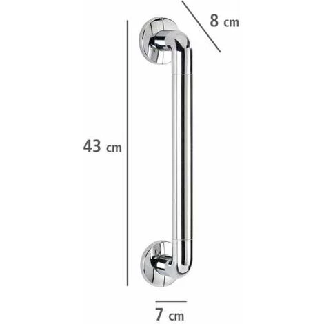 WENKO Poignée De Sécurité Murale Secura 43 Cm, Barre D'appui Salle De Bain Et WC, Vis Et Chevilles Fournies, Capacité De Charge 120 Kg, Aluminium, 43x7x8 Cm, Brillant - Chromé 5 WENKO Poignée De Sécurité Murale Secura 43 Cm, Barre D'appui Salle De Bain Et WC, Vis Et Chevilles Fournies, Capacité De Charge 120 Kg, Aluminium, 43x7x8 Cm, Brillant - Chromé – Image 3