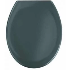 WENKO Abattant WC Avec Frein De Chute Premium Ottana Gris Foncé, Abattant WC Clipsable Avec Fixation En Acier Inox, Fix-Clip, Duroplast, 37.5 X 44.5 Cm, Gris Foncé - Gris - Gris Foncé