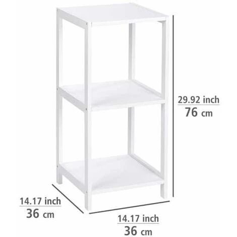 WENKO Etagère Salle De Bain Bois Oslo, Meuble Salle De Bain Bois 3 Niveaux, Bois, 36x76x36 Cm, Blanc 6 WENKO Etagère Salle De Bain Bois Oslo, Meuble Salle De Bain Bois 3 Niveaux, Bois, 36x76x36 Cm, Blanc – Image 4