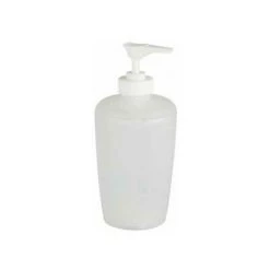 WENKO Distributeur De Savon Liquide, Arktis, Capacité 300ml, Plastique, Ø 7,1x15,8 Cm, Blanc Givré - Blanc