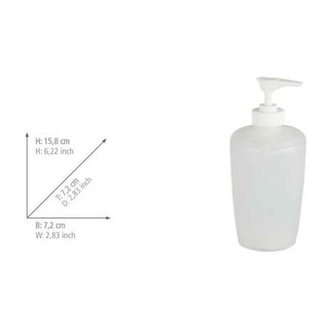 WENKO Distributeur De Savon Liquide, Arktis, Capacité 300ml, Plastique, Ø 7,1x15,8 Cm, Blanc Givré - Blanc 4 WENKO Distributeur De Savon Liquide, Arktis, Capacité 300ml, Plastique, Ø 7,1x15,8 Cm, Blanc Givré - Blanc – Image 2