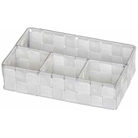 WENKO Organiseur Salle De Bain Adria Petit, Rangement Salle De Bain 4 Compartiments, Polypropylène, 26x17x6.5 Cm, Blanc 3 WENKO Organiseur Salle De Bain Adria Petit, Rangement Salle De Bain 4 Compartiments, Polypropylène, 26x17x6.5 Cm, Blanc