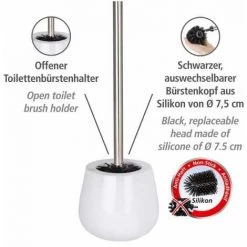 WENKO Porte Brosse WC Malta, Brosse WC Silicone Noire, Céramique, Ø 13,6x39 Cm, Blanc 9 WENKO Porte Brosse WC Malta, Brosse WC Silicone Noire, Céramique, Ø 13,6x39 Cm, Blanc -WENKO Soldes 6595367 3
