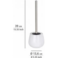 WENKO Porte Brosse WC Malta, Brosse WC Silicone Noire, Céramique, Ø 13,6x39 Cm, Blanc 11 WENKO Porte Brosse WC Malta, Brosse WC Silicone Noire, Céramique, Ø 13,6x39 Cm, Blanc -WENKO Soldes 6595367 5