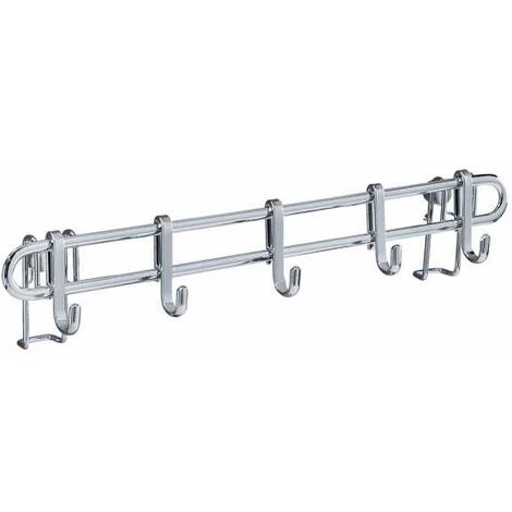 WENKO Barre De Crédence Cuisine Style Porte Ustensiles De Cuisine Mural Avec 5 Crochets En Acier Inox, Métal, 40x6,5x3 Cm, Argent - Argent Brillant 4 WENKO Barre De Crédence Cuisine Style Porte Ustensiles De Cuisine Mural Avec 5 Crochets En Acier Inox, Métal, 40x6,5x3 Cm, Argent - Argent Brillant – Image 2