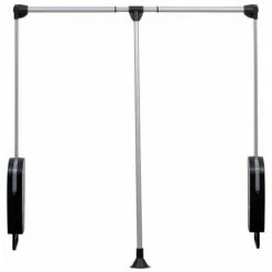 WENKO Penderie Escamotable, Barre Dressing Télescopique Retractable, Aluminium, 87-130x86,5 Cm, Argent Mat