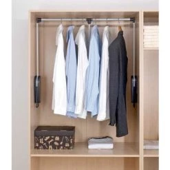 WENKO Penderie Escamotable, Barre Dressing Télescopique Retractable, Aluminium, 87-130x86,5 Cm, Argent Mat -WENKO Soldes 6595371 4