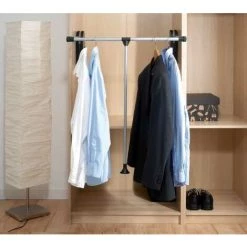 WENKO Penderie Escamotable, Barre Dressing Télescopique Retractable, Aluminium, 87-130x86,5 Cm, Argent Mat -WENKO Soldes 6595371 5