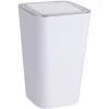 WENKO Poubelle Salle De Bain, Poubelle à Couvercle Basculant, Candy, Plastique, 6L, 18x28,5x18 Cm, Blanc - Blanc -WENKO Soldes 6600939 1