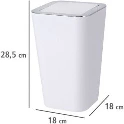 WENKO Poubelle Salle De Bain, Poubelle à Couvercle Basculant, Candy, Plastique, 6L, 18x28,5x18 Cm, Blanc - Blanc 9 WENKO Poubelle Salle De Bain, Poubelle à Couvercle Basculant, Candy, Plastique, 6L, 18x28,5x18 Cm, Blanc - Blanc -WENKO Soldes 6600939 3