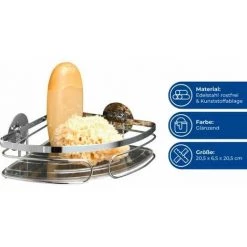 WENKO Etagère D'angle De Douche Classic, Panier De Douche D'angle, Fixation Murale Sans Perçage Turbo Fix, Acier Inox, 26,5x6x19,5 Cm, Brillant - Brillant 9 WENKO Etagère D'angle De Douche Classic, Panier De Douche D'angle, Fixation Murale Sans Perçage Turbo Fix, Acier Inox, 26,5x6x19,5 Cm, Brillant - Brillant -WENKO Soldes 6632928 3