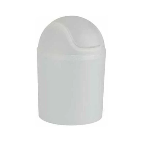 WENKO Poubelle Salle De Bain, Mini Poubelle Avec Couvercle Basculant, Arktis, Capacité 1.5L, Plastique, Ø 13,5x20 Cm, Blanc Givré - Blanc 3 WENKO Poubelle Salle De Bain, Mini Poubelle Avec Couvercle Basculant, Arktis, Capacité 1.5L, Plastique, Ø 13,5x20 Cm, Blanc Givré - Blanc