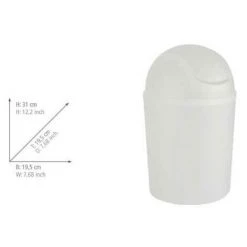 WENKO Poubelle Salle De Bain, Petite Poubelle Avec Couvercle Basculant, Arktis, Capacité 4.5L, Plastique, Ø 19,5x32 Cm, Blanc Givré - Blanc 5 WENKO Poubelle Salle De Bain, Petite Poubelle Avec Couvercle Basculant, Arktis, Capacité 4.5L, Plastique, Ø 19,5x32 Cm, Blanc Givré - Blanc -WENKO Soldes 6713069 2