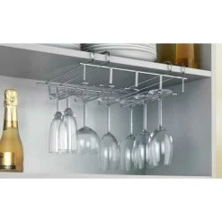 WENKO Porte Verre Suspendu Pour étagère, Jusqu'à 12 Verres à Vin, Coupes De Champagne, Verre Jusqu'à 2,2 Cm De Large, Diamètre De Pied De Verre Jusqu'à 7 Cm, Métal Chromé, 34x8x25 Cm, Argent Brillant 10 WENKO Porte Verre Suspendu Pour étagère, Jusqu'à 12 Verres à Vin, Coupes De Champagne, Verre Jusqu'à 2,2 Cm De Large, Diamètre De Pied De Verre Jusqu'à 7 Cm, Métal Chromé, 34x8x25 Cm, Argent Brillant -WENKO Soldes 67649020 4