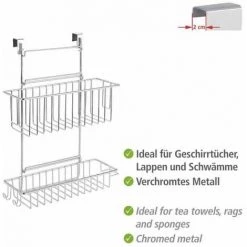 WENKO Etagère De Cuisine à Suspendre, Panier à Hauteur Réglable Avec Crochets, Acier, 32x12.5x47 Cm, Brillant 10 WENKO Etagère De Cuisine à Suspendre, Panier à Hauteur Réglable Avec Crochets, Acier, 32x12.5x47 Cm, Brillant -WENKO Soldes 67649021 4