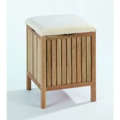 WENKO Panier Avec Siège En Bois Naturel Norvège