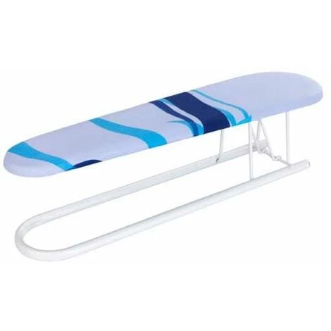 WENKO Jeanette, Planche à Repasser De Table Pour Manche, Jeannette Repassage, Housse Infroissable Pour Un Repassage Confortable,100% Coton, 52x12x14 Cm, Bleu - Blanc 3 WENKO Jeanette, Planche à Repasser De Table Pour Manche, Jeannette Repassage, Housse Infroissable Pour Un Repassage Confortable,100% Coton, 52x12x14 Cm, Bleu - Blanc