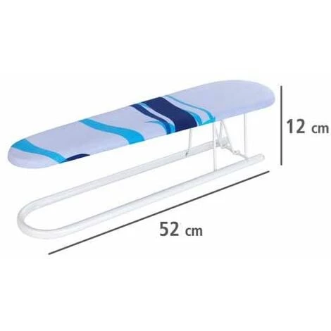 WENKO Jeanette, Planche à Repasser De Table Pour Manche, Jeannette Repassage, Housse Infroissable Pour Un Repassage Confortable,100% Coton, 52x12x14 Cm, Bleu - Blanc 7 WENKO Jeanette, Planche à Repasser De Table Pour Manche, Jeannette Repassage, Housse Infroissable Pour Un Repassage Confortable,100% Coton, 52x12x14 Cm, Bleu - Blanc – Image 5