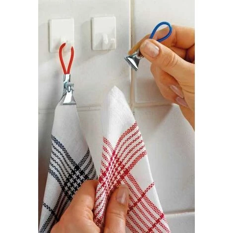WENKO Pince Accroche Torchon, Lot De 4 - Multicolore 4 WENKO Pince Accroche Torchon, Lot De 4 - Multicolore – Image 2