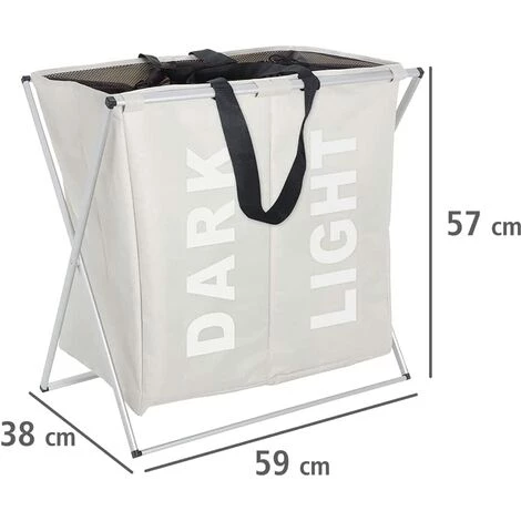 WENKO Panier à Linge Pliant Duo "Dark & Light 120L 4 WENKO Panier à Linge Pliant Duo "Dark & Light 120L – Image 2