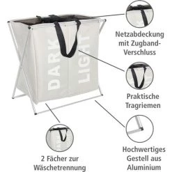 WENKO Panier à Linge Pliant Duo "Dark & Light 120L 8 WENKO Panier à Linge Pliant Duo "Dark & Light 120L -WENKO Soldes 72148217 3