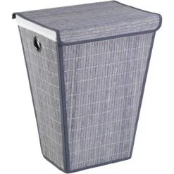 WENKO Panier Offre à Linge En Bambou/ Plastique Gris 47 X 35 X 60cm 55L 6 WENKO Panier Offre à Linge En Bambou/ Plastique Gris 47 X 35 X 60cm 55L -WENKO Soldes 72148631 2