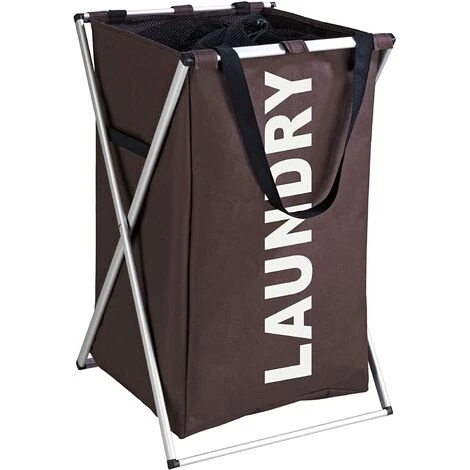 WENKO Panier Collecteur De Linge Uno Feutre Marron Amovible 3 WENKO Panier Collecteur De Linge Uno Feutre Marron Amovible