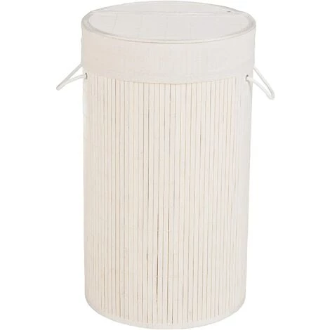 WENKO Panier à Linge Bamboo Rond Blanc 35 X 60 X 35 Cm 3 WENKO Panier à Linge Bamboo Rond Blanc 35 X 60 X 35 Cm