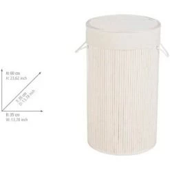 WENKO Panier à Linge Bamboo Rond Blanc 35 X 60 X 35 Cm 11 WENKO Panier à Linge Bamboo Rond Blanc 35 X 60 X 35 Cm -WENKO Soldes 72149753 5