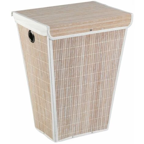 WENKO Panier A Linge Bamboo Blanc, Conique 3 WENKO Panier A Linge Bamboo Blanc, Conique