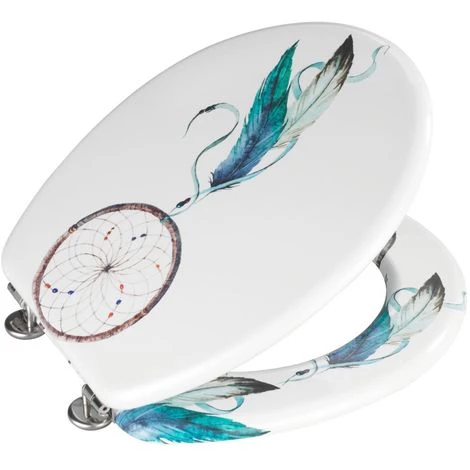 WENKO Abattant WC Attrape-rêves - MDF Et Bleu - 41 X 37 - Blanc 3 WENKO Abattant WC Attrape-rêves - MDF Et Bleu - 41 X 37 - Blanc